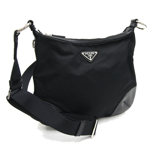Prada Black Leather Shoulder Nylon crossbody Bag - Picture 1 of 8